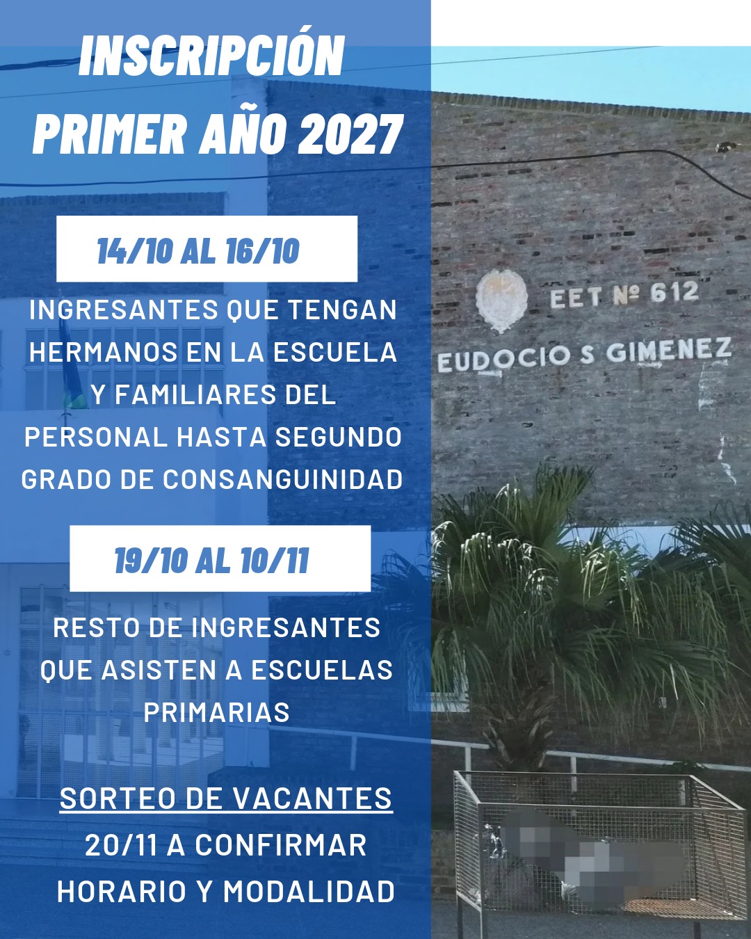 Inscripciones a 1° año 2027